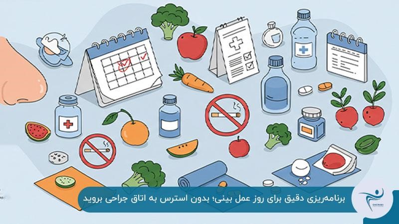اقدامات شب قبل از عمل بینی